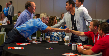 Greeting with handshakes